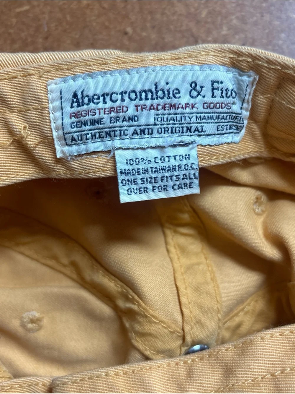 Vintage Abercrombie & Fitch Yellow Baseball Cap